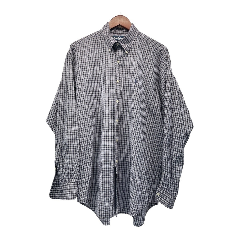 Ralph Lauren Blake Men's Large‎ Blue Plaid Button Down Long Sleeve Shirt